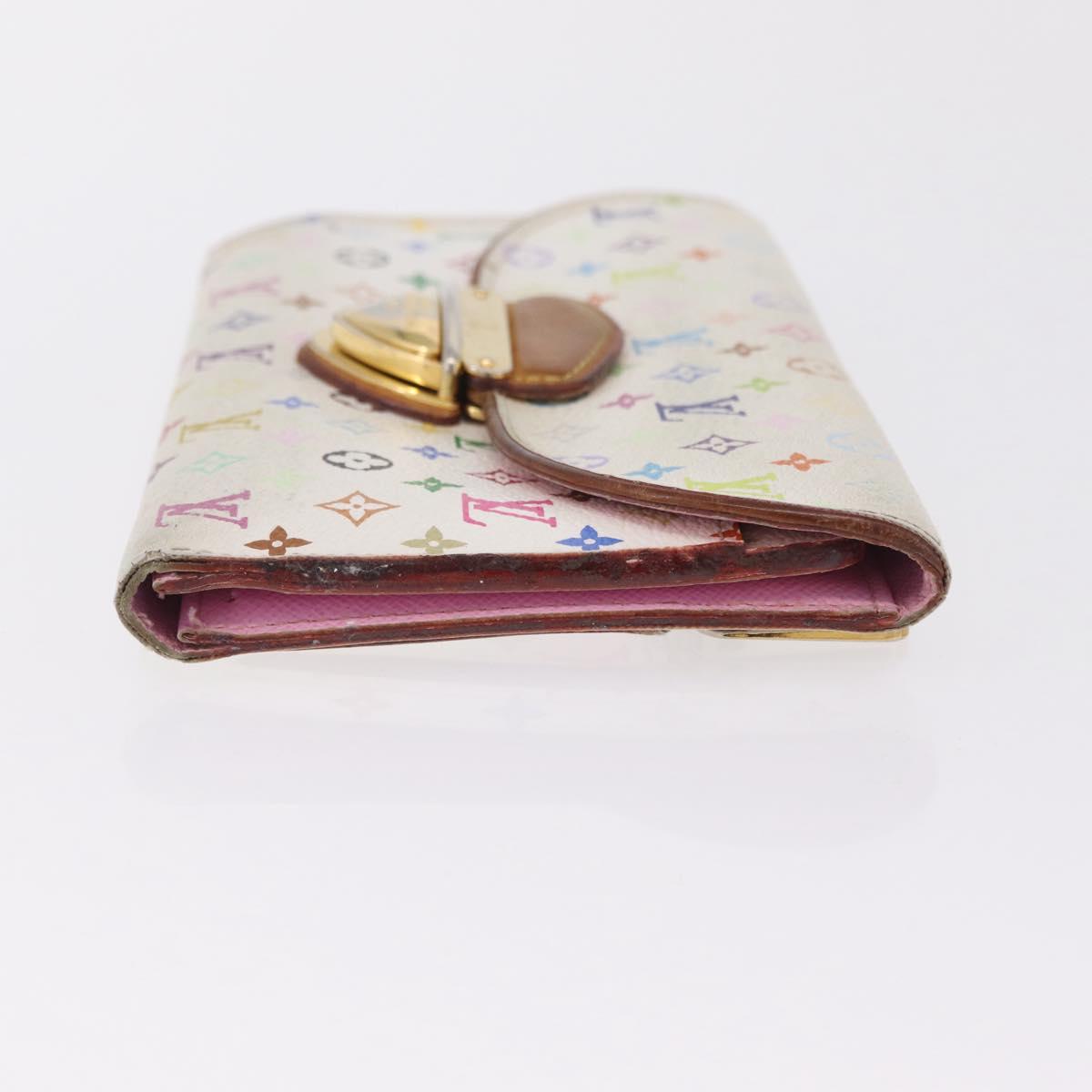 LOUIS VUITTON Monogram Multicolor Wallet 2 Set White LV Auth bs36482