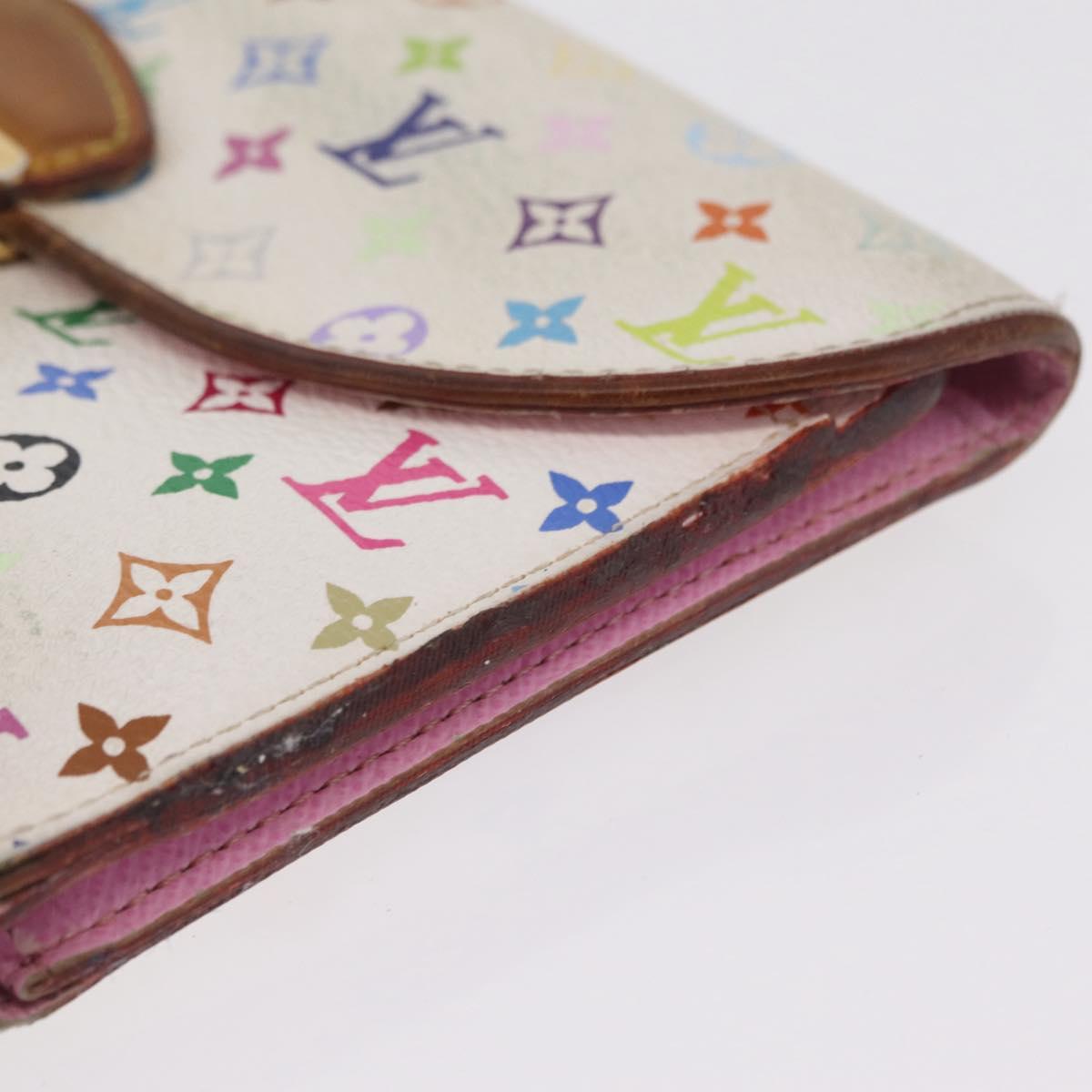 LOUIS VUITTON Monogram Multicolor Wallet 2 Set White LV Auth bs36482