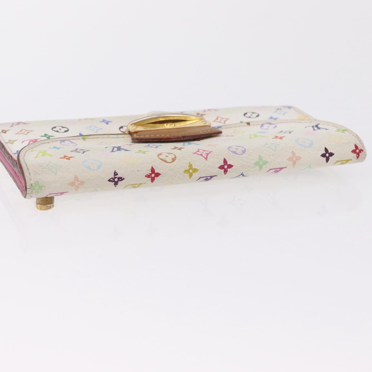 LOUIS VUITTON Monogram Multicolor Wallet 2 Set White LV Auth bs36482