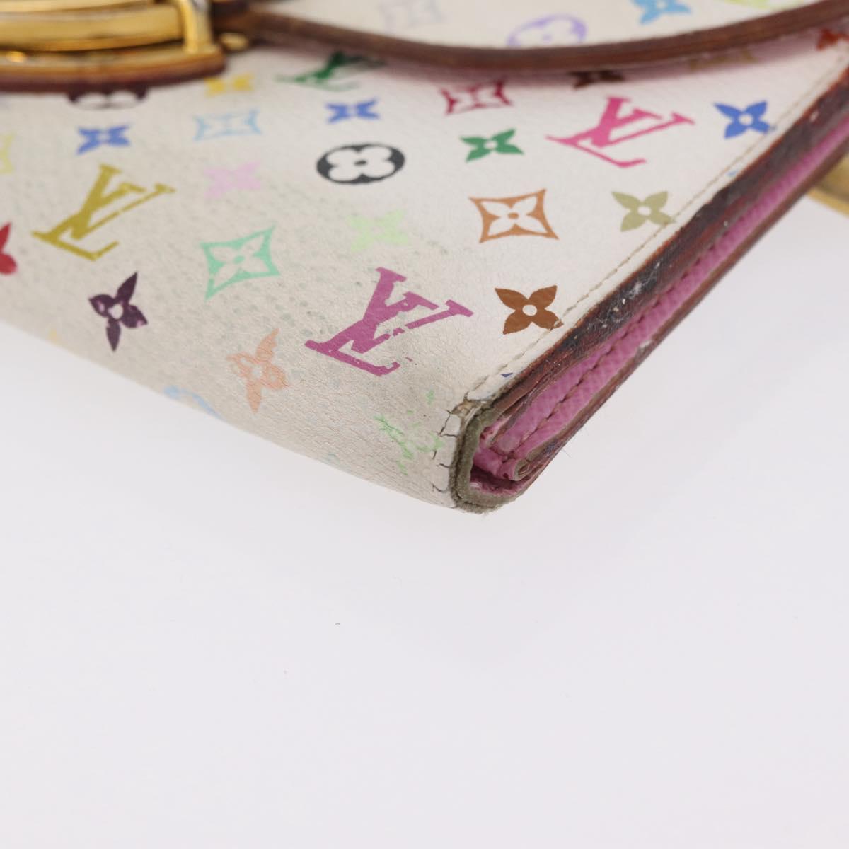 LOUIS VUITTON Monogram Multicolor Wallet 2 Set White LV Auth bs36482