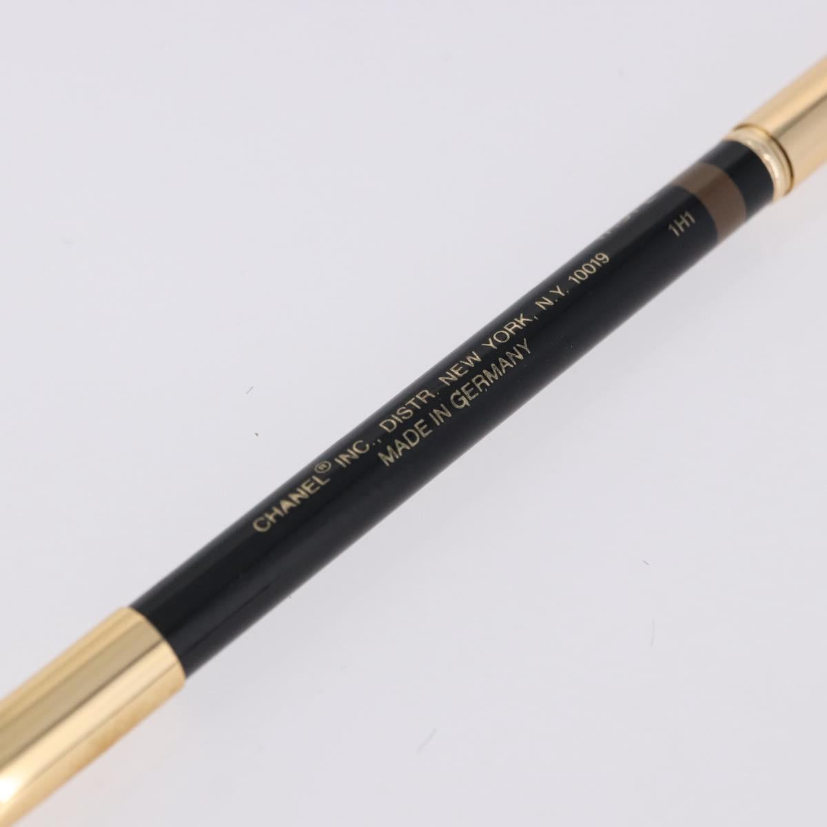 LOUIS VUITTON Chanel Eyebrow Pen 2 Set Gold Tone Brown LV Auth bs36484