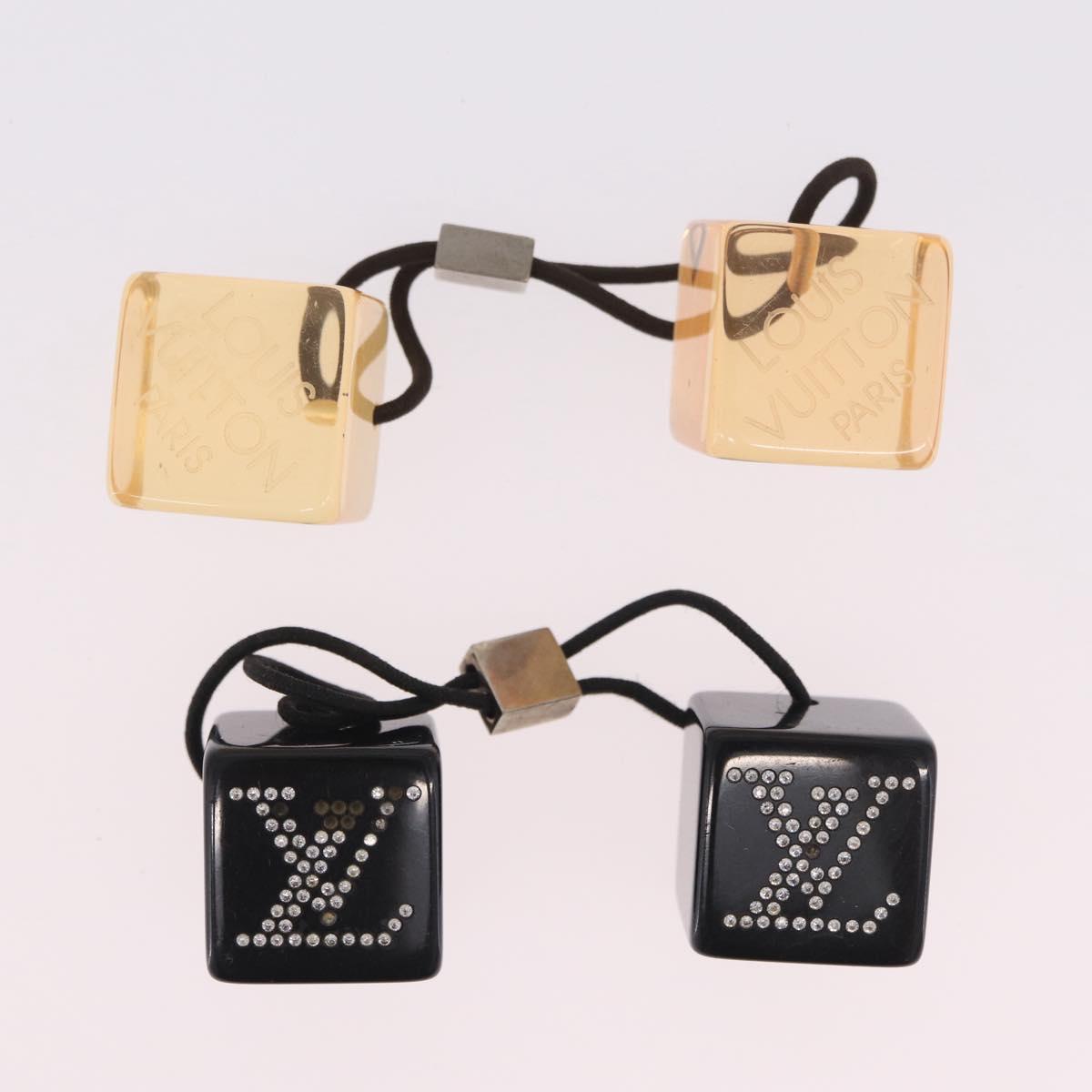 LOUIS VUITTON Monogram Epi Hair Tie Lip Case Charm 4 Set LV Auth bs36487
