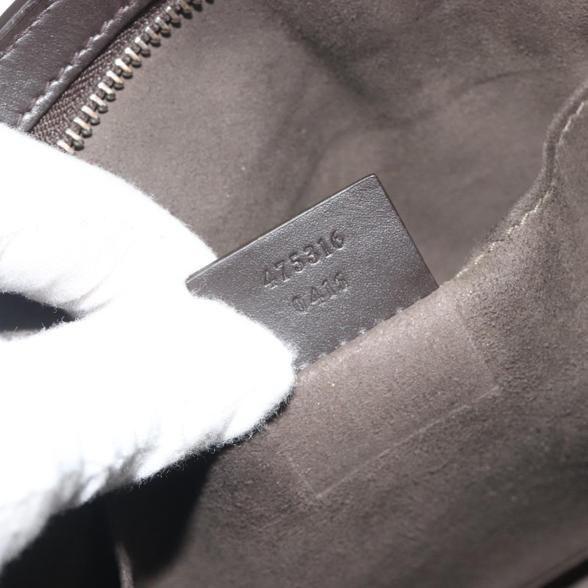 GUCCI GG Supreme Web Sherry Line Clutch Bag PVC Beige Silver 475316 Auth bs36489