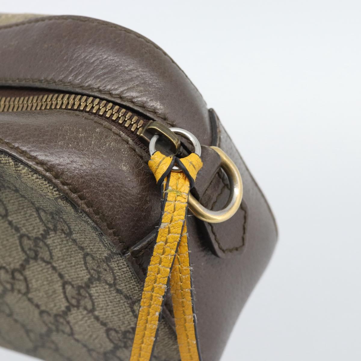 GUCCI GG Supreme Shoulder Bag PVC Beige Gold 476466 Auth bs36490