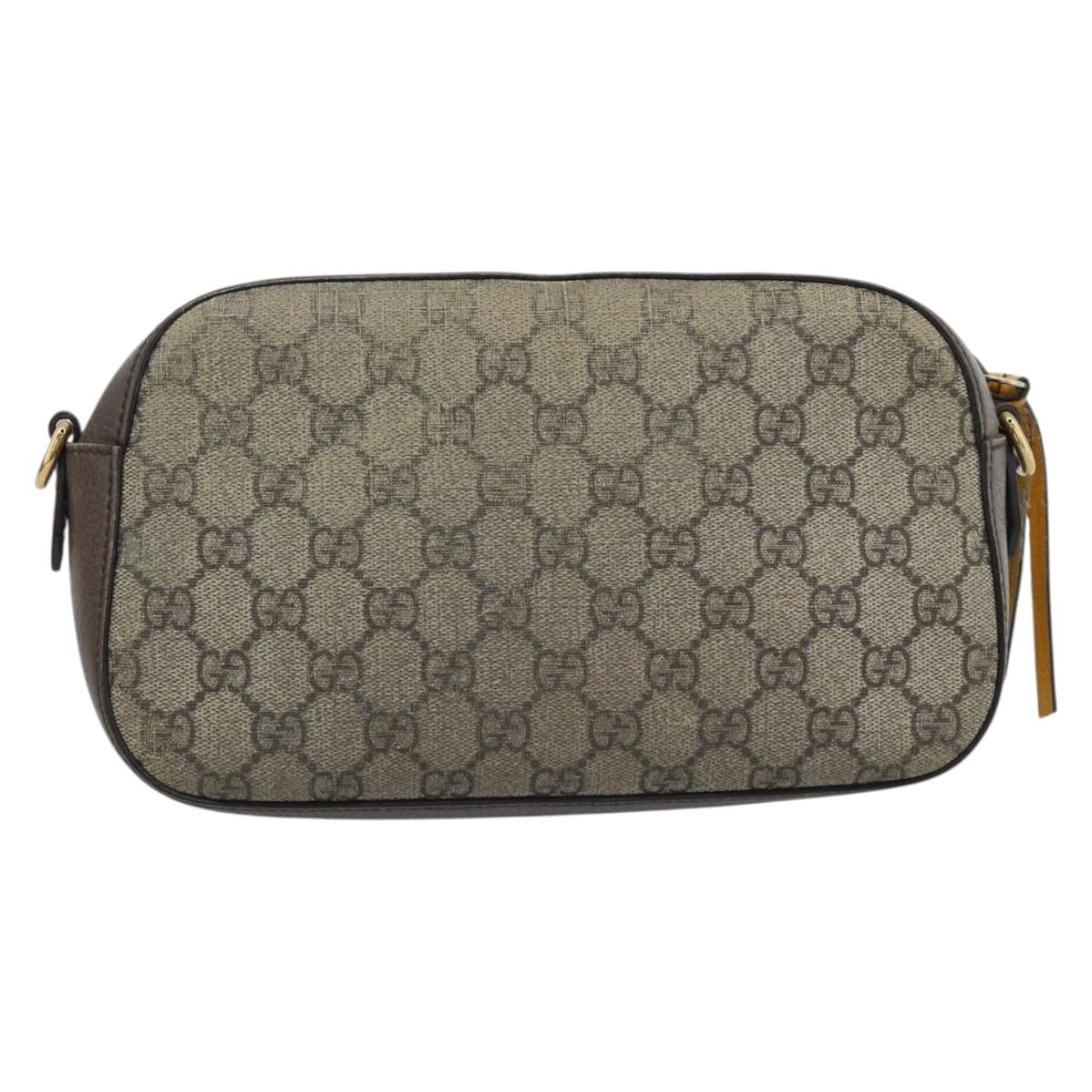 GUCCI GG Supreme Shoulder Bag PVC Beige Gold 476466 Auth bs36490