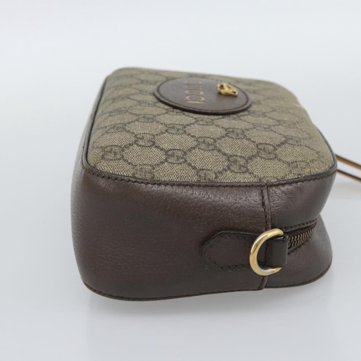 GUCCI GG Supreme Shoulder Bag PVC Beige Gold 476466 Auth bs36490