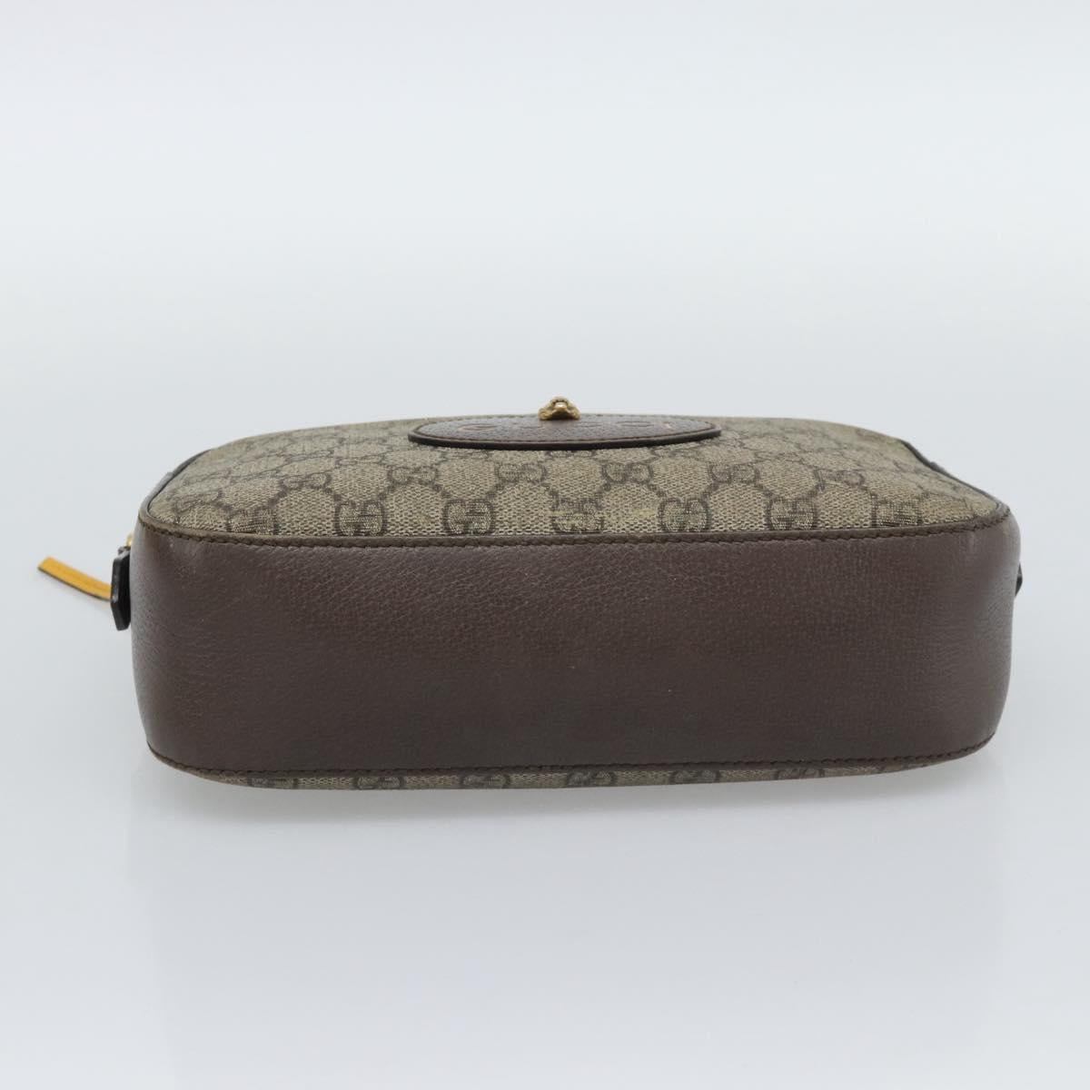 GUCCI GG Supreme Shoulder Bag PVC Beige Gold 476466 Auth bs36490
