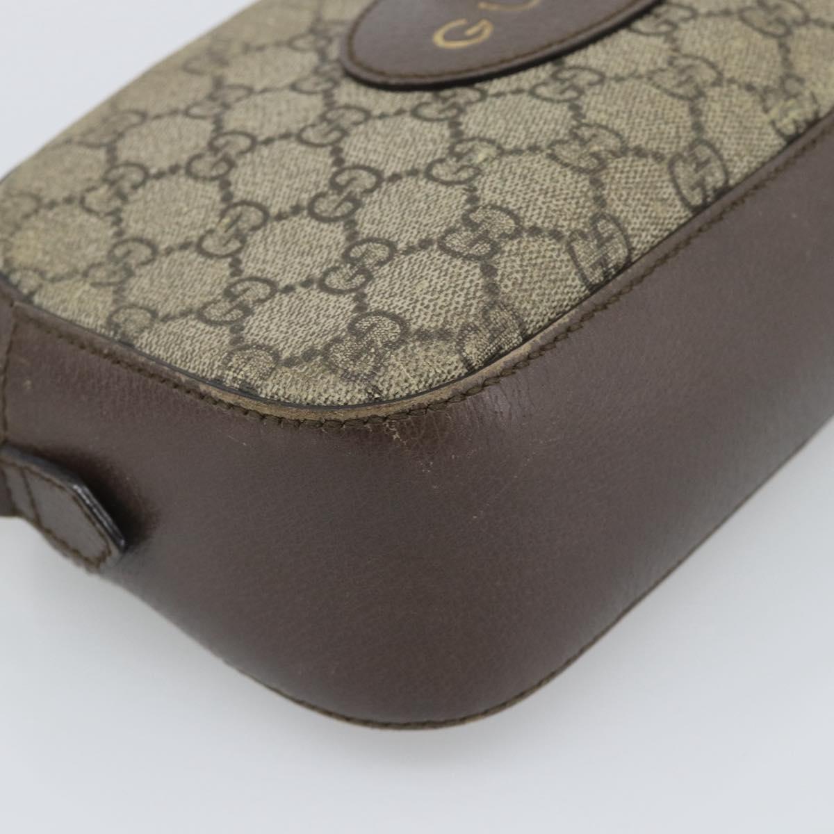 GUCCI GG Supreme Shoulder Bag PVC Beige Gold 476466 Auth bs36490