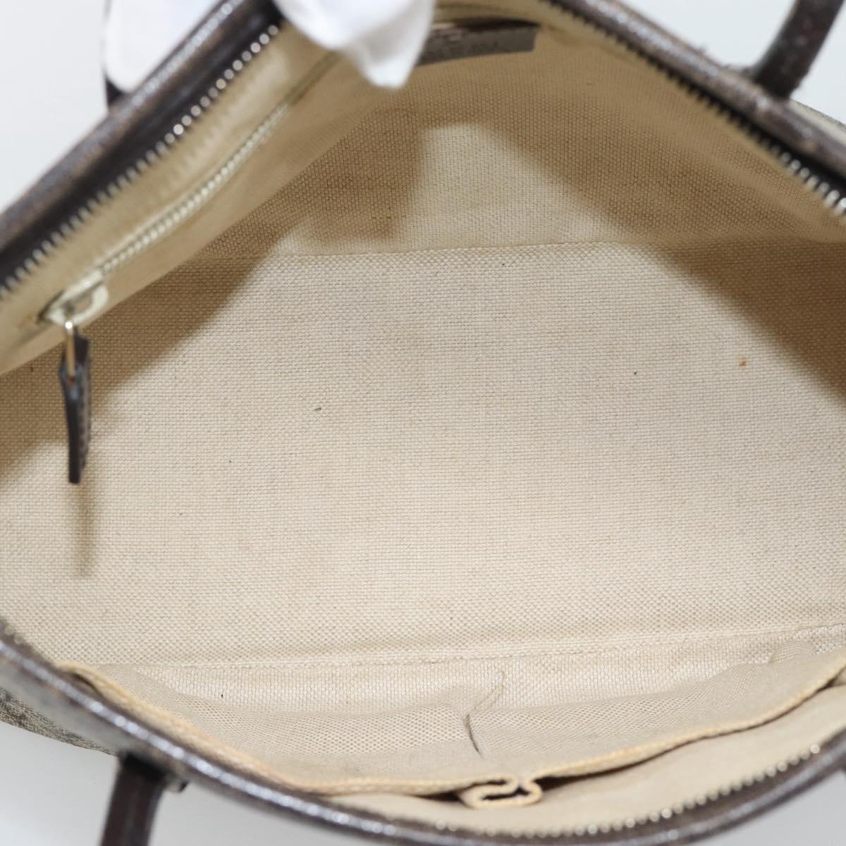 GUCCI GG Supreme Hand Bag PVC 2way Beige Gold 353440 Auth bs36494