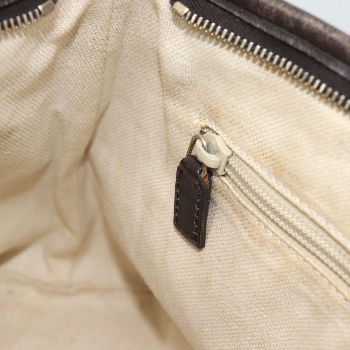 GUCCI GG Supreme Hand Bag PVC 2way Beige Gold 353440 Auth bs36494