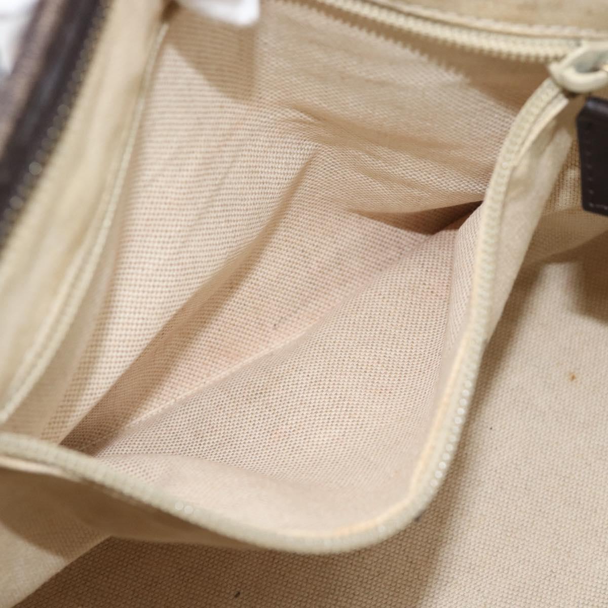 GUCCI GG Supreme Hand Bag PVC 2way Beige Gold 353440 Auth bs36494