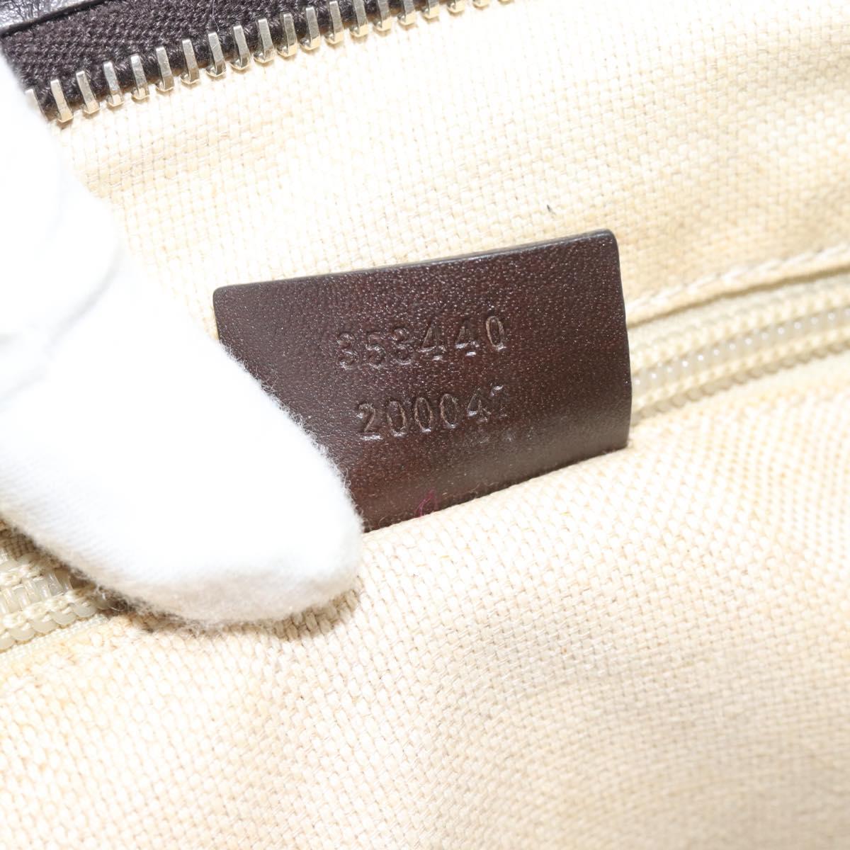 GUCCI GG Supreme Hand Bag PVC 2way Beige Gold 353440 Auth bs36494