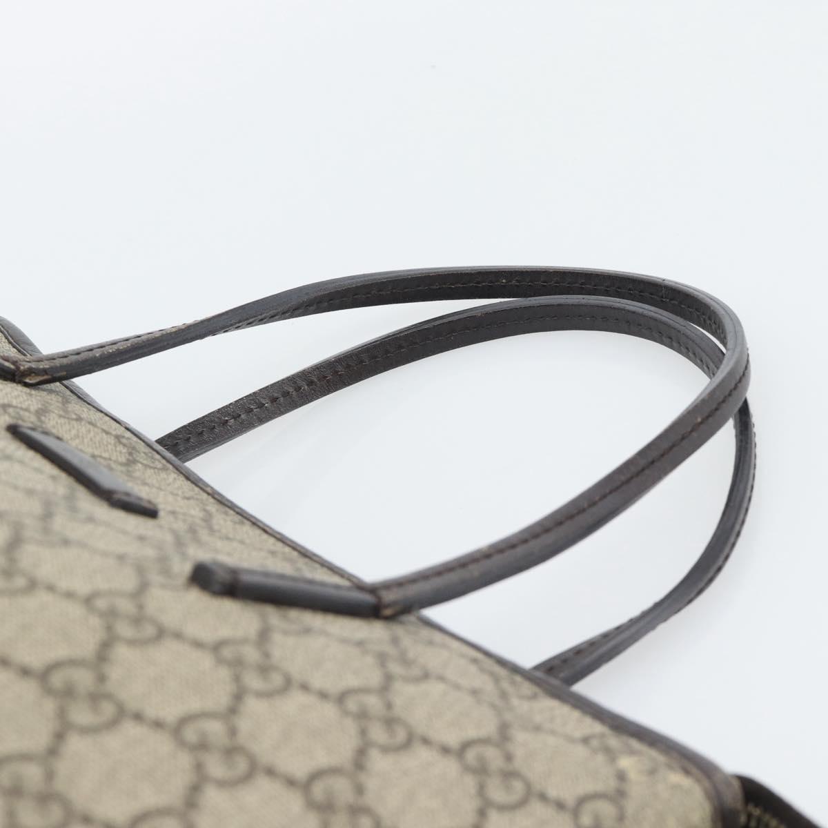 GUCCI GG Supreme Hand Bag PVC 2way Beige Gold 353440 Auth bs36494