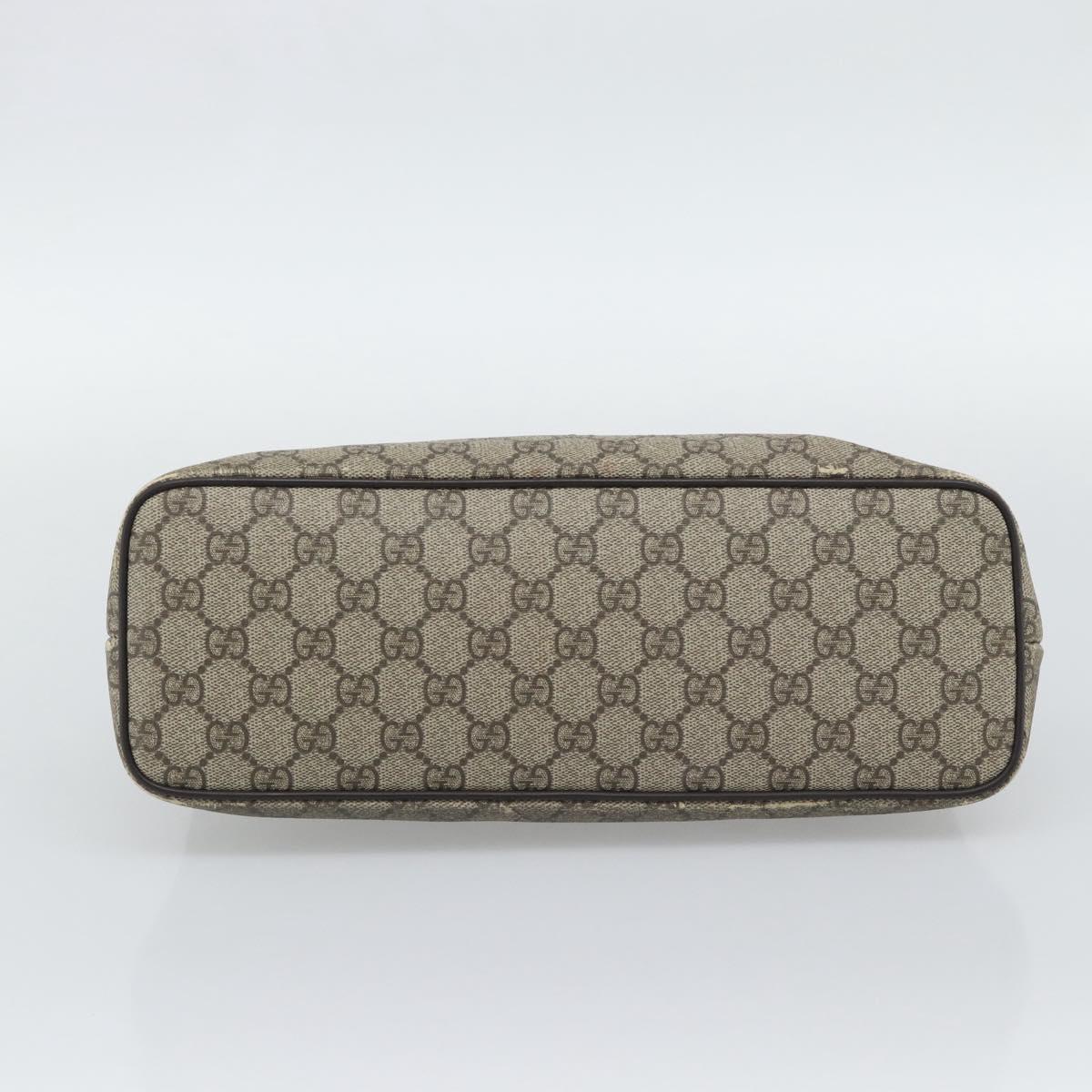 GUCCI GG Supreme Hand Bag PVC 2way Beige Gold 353440 Auth bs36494