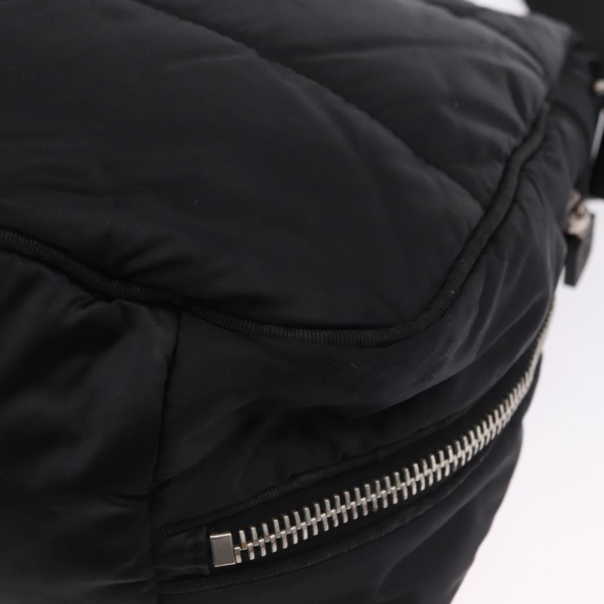 CHANEL Sports Line Shoulder Bag Nylon Black Silver CC Auth bs36495