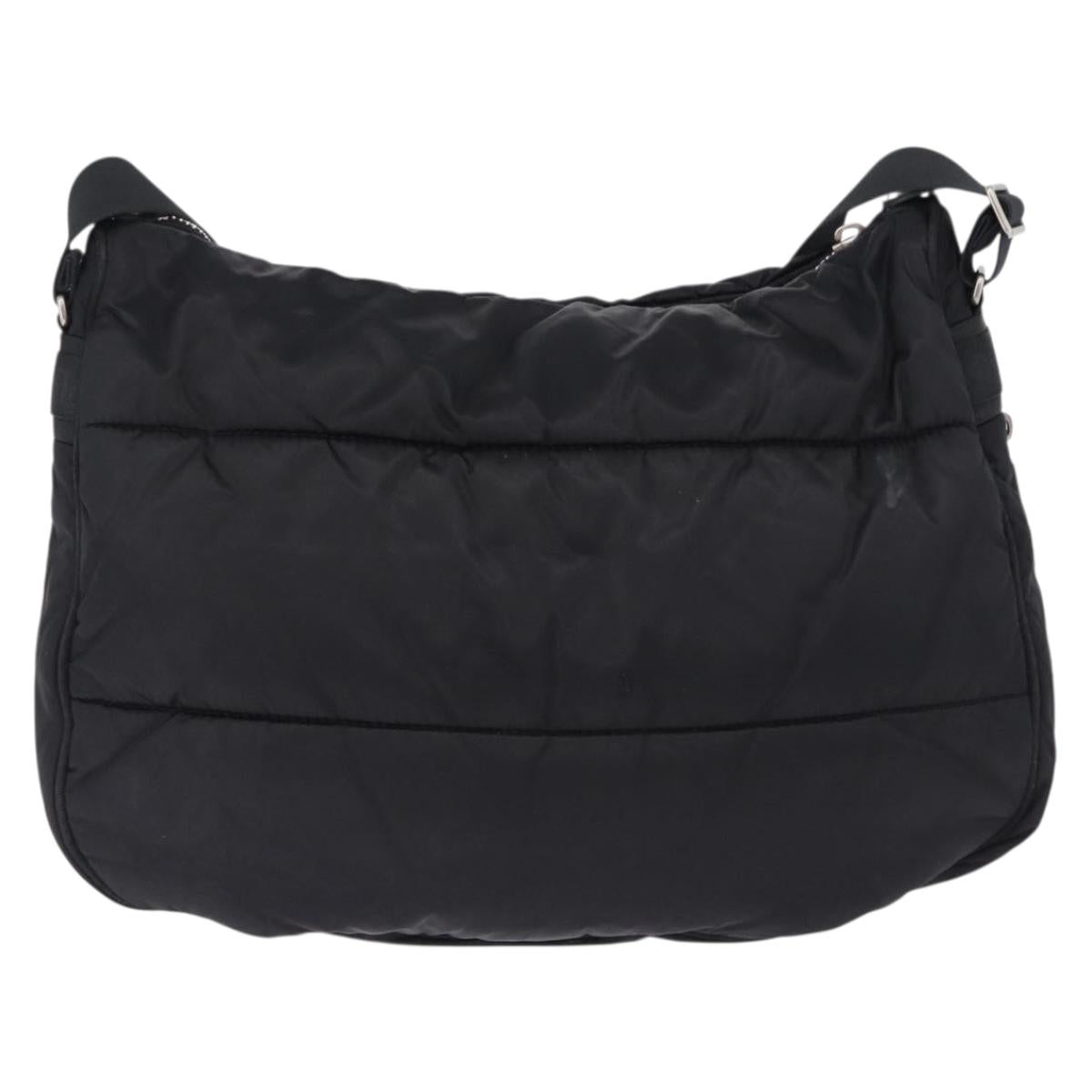 CHANEL Sports Line Shoulder Bag Nylon Black Silver CC Auth bs36495