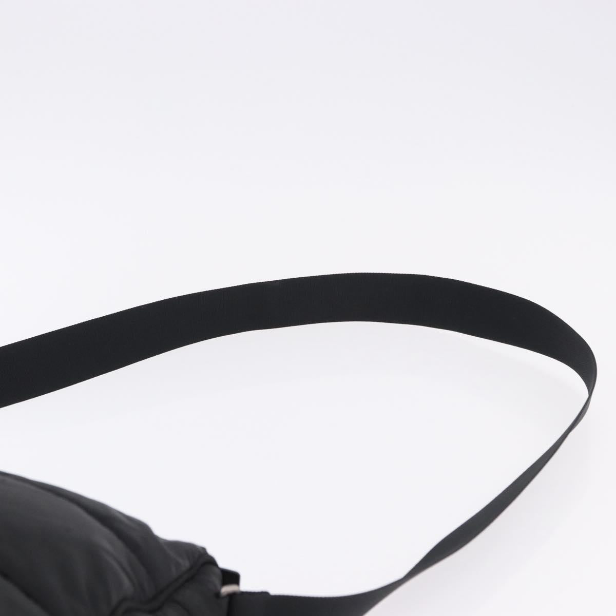 CHANEL Sports Line Shoulder Bag Nylon Black Silver CC Auth bs36495