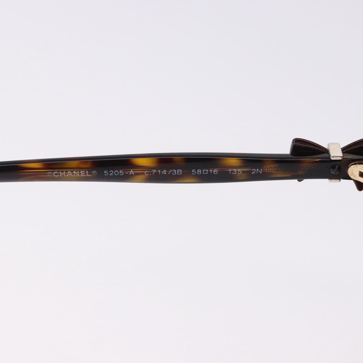 CHANEL Sunglasses Plastic Black CC Auth bs36501