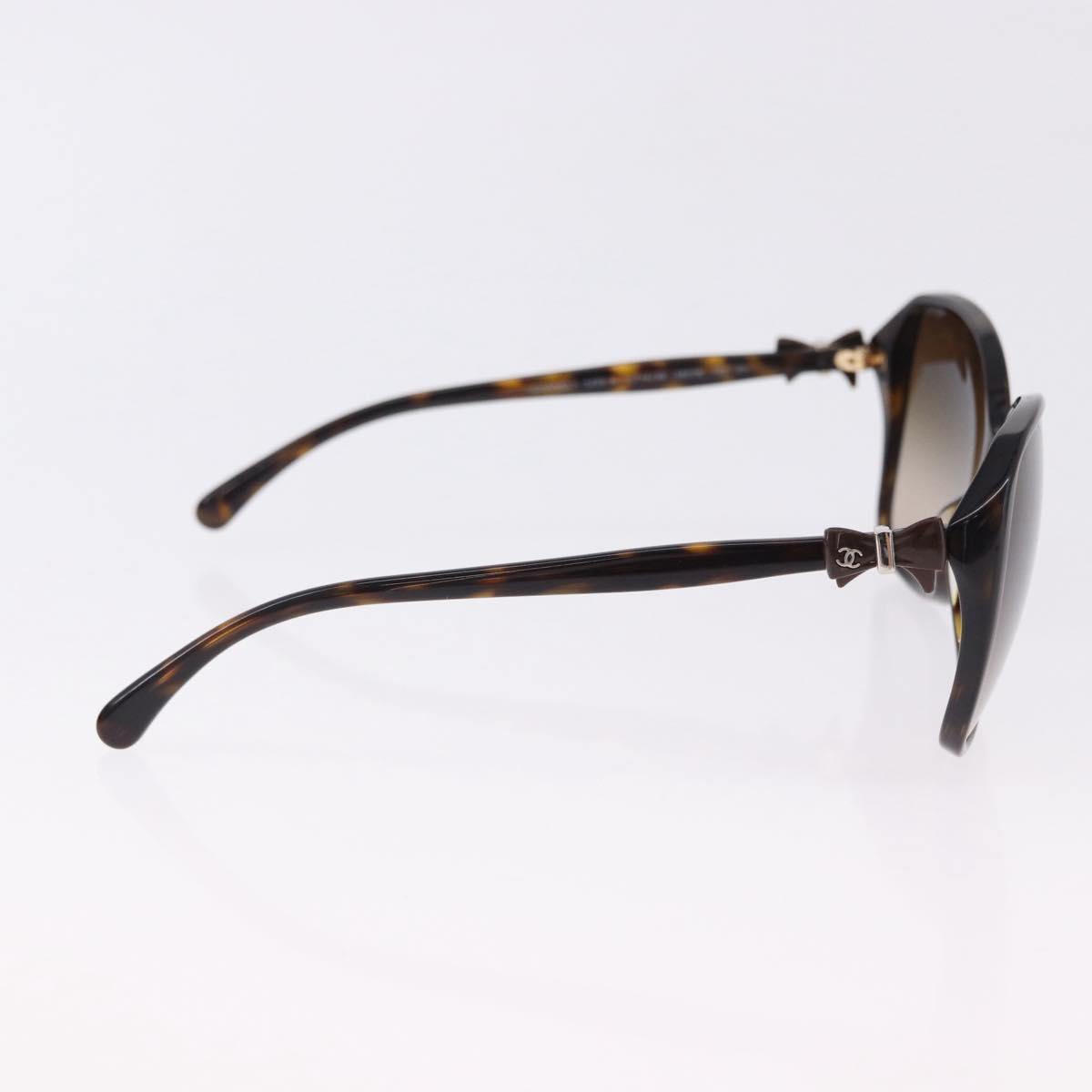 CHANEL Sunglasses Plastic Black CC Auth bs36501