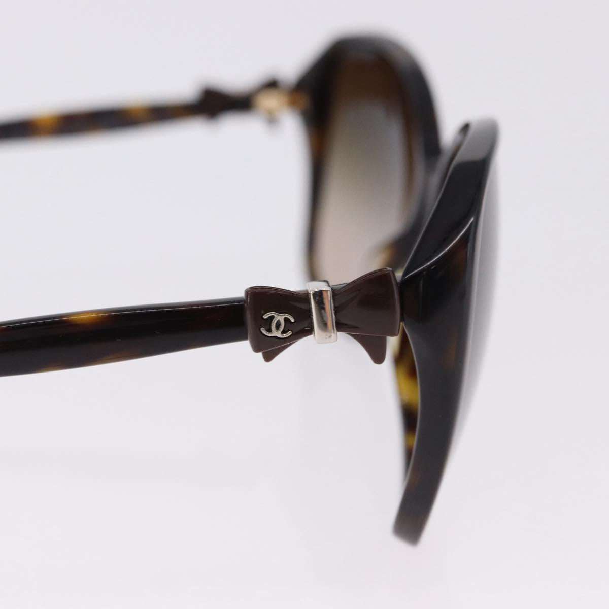 CHANEL Sunglasses Plastic Black CC Auth bs36501