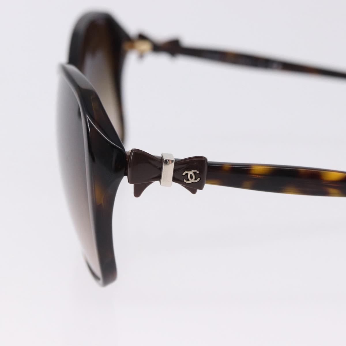 CHANEL Sunglasses Plastic Black CC Auth bs36501