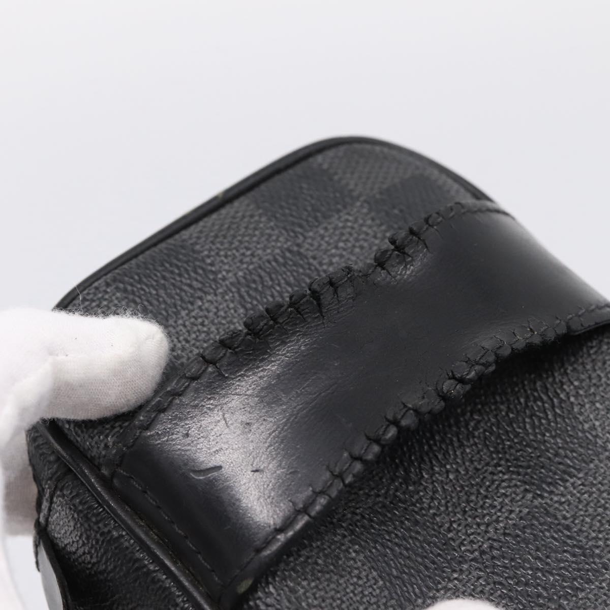 LOUIS VUITTON Damier Grafitte C Cracking Pouch Clutch Bag N47625 LV Auth bs36509