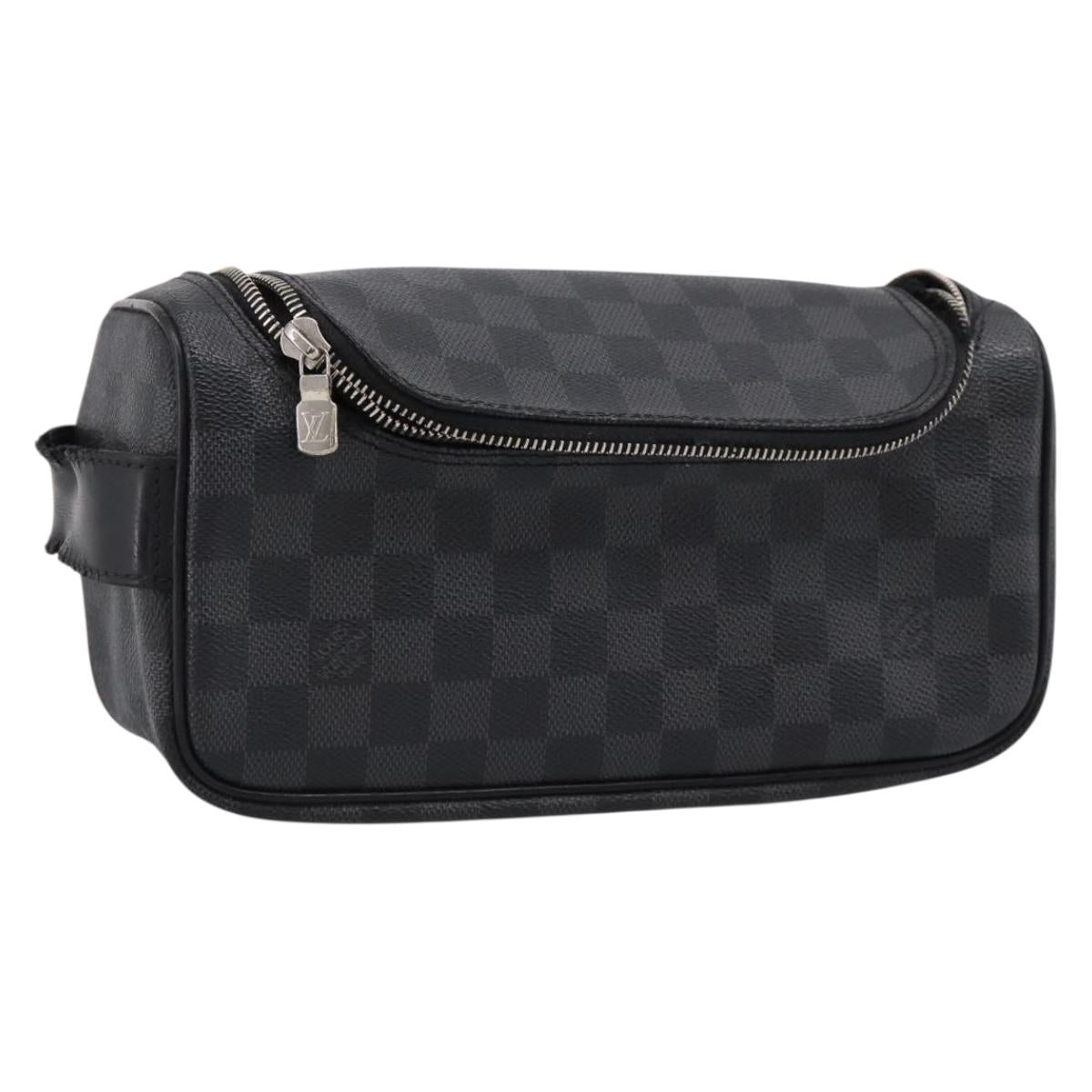 LOUIS VUITTON Damier Grafitte C Cracking Pouch Clutch Bag N47625 LV Auth bs36509