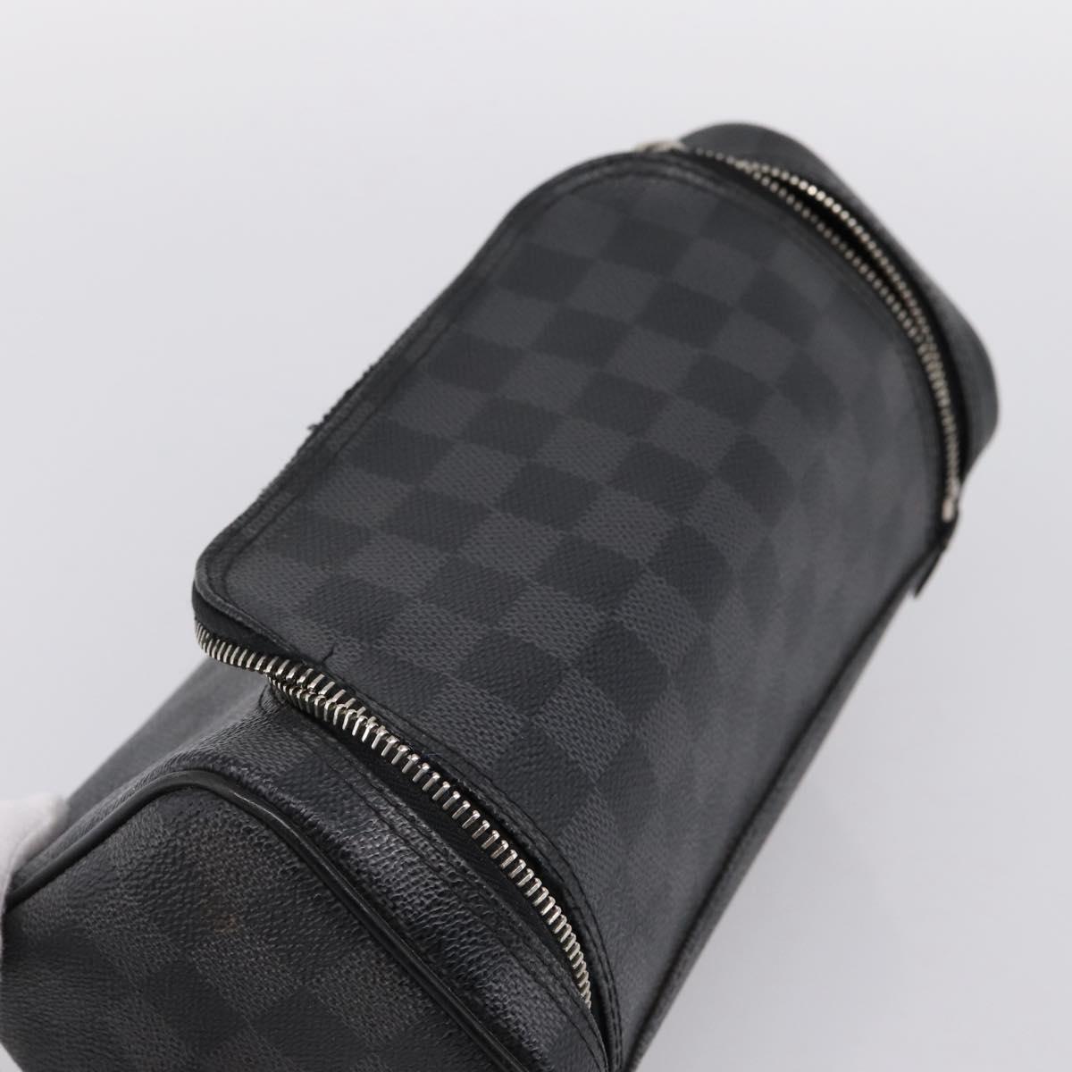 LOUIS VUITTON Damier Grafitte C Cracking Pouch Clutch Bag N47625 LV Auth bs36509