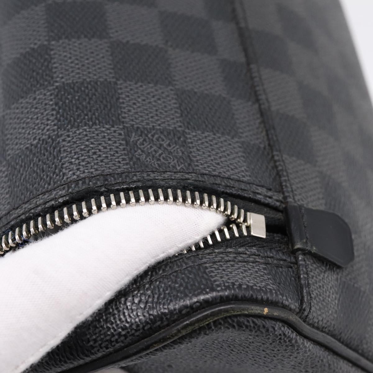LOUIS VUITTON Damier Grafitte C Cracking Pouch Clutch Bag N47625 LV Auth bs36509