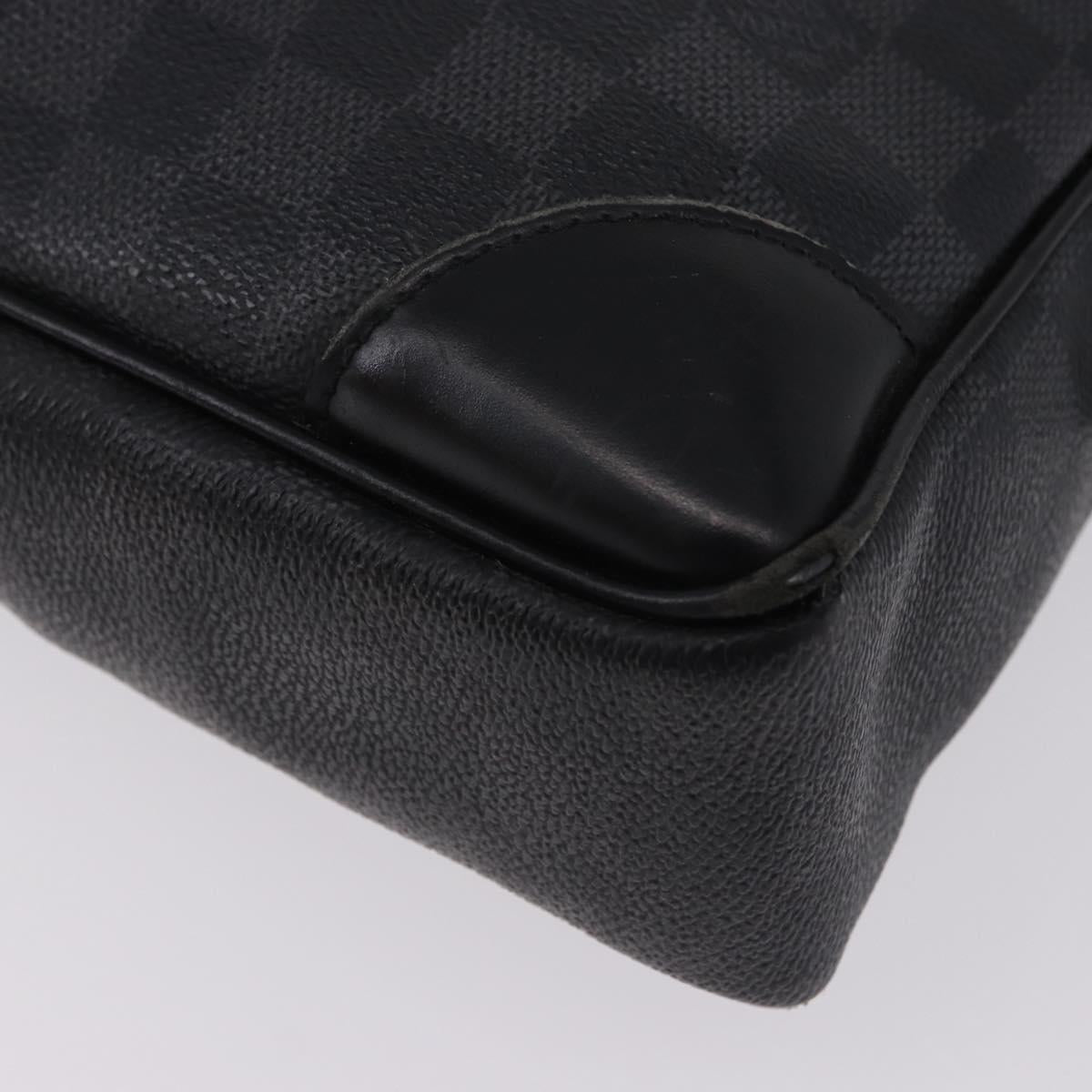 LOUIS VUITTON Damier Graphite Porte Documents Voyage Bag N41125 LV Auth bs36510