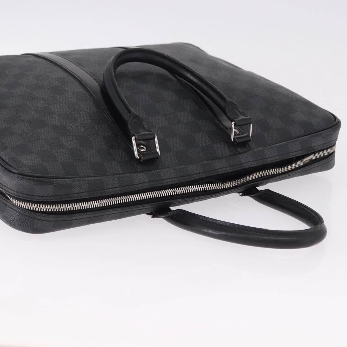 LOUIS VUITTON Damier Graphite Porte Documents Voyage Bag N41125 LV Auth bs36510