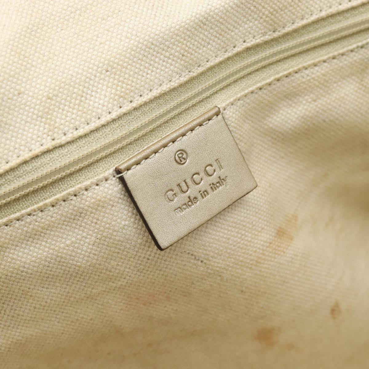 GUCCI GG Canvas Guccissima Bag Leather 2way Silver Gold 223974 Auth bs36514