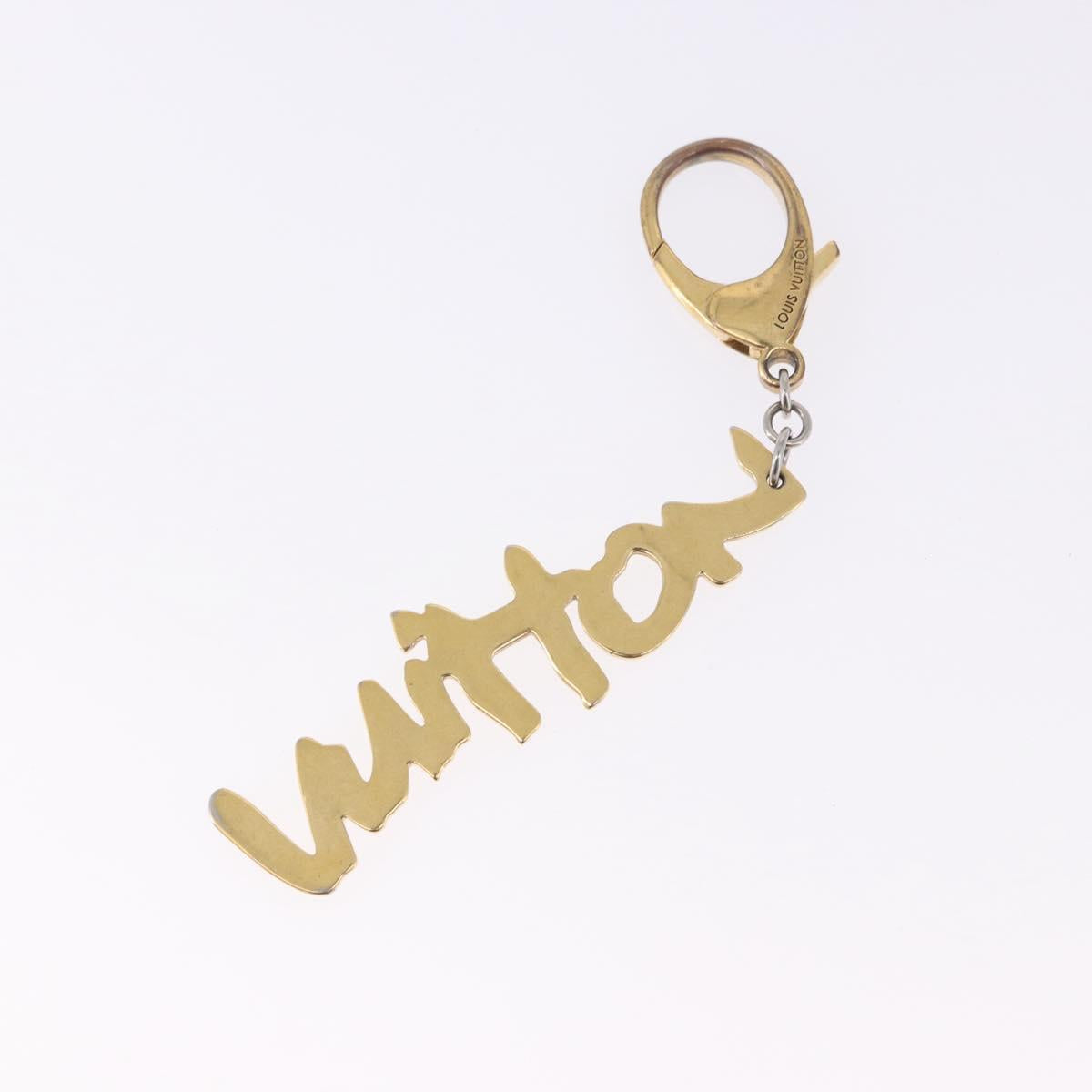 LOUIS VUITTON Ring Key Holder Metal 4 Set Gold Tone Red Green LV Auth bs36517