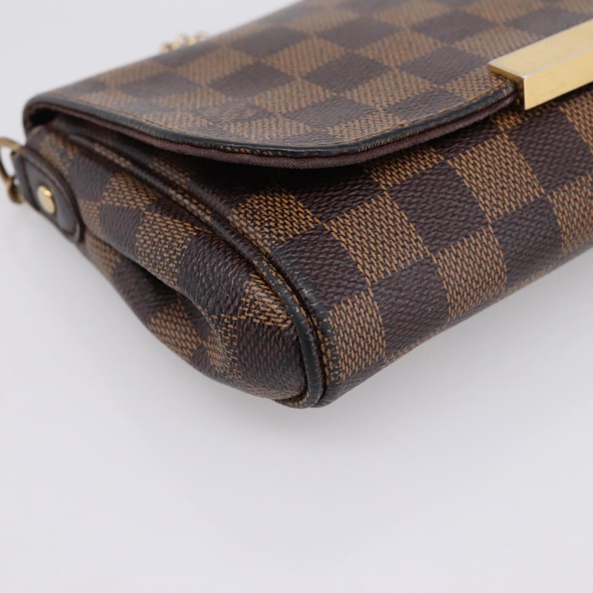 LOUIS VUITTON Damier Ebene Favorit PM Shoulder Bag N41276 LV Auth bs36519