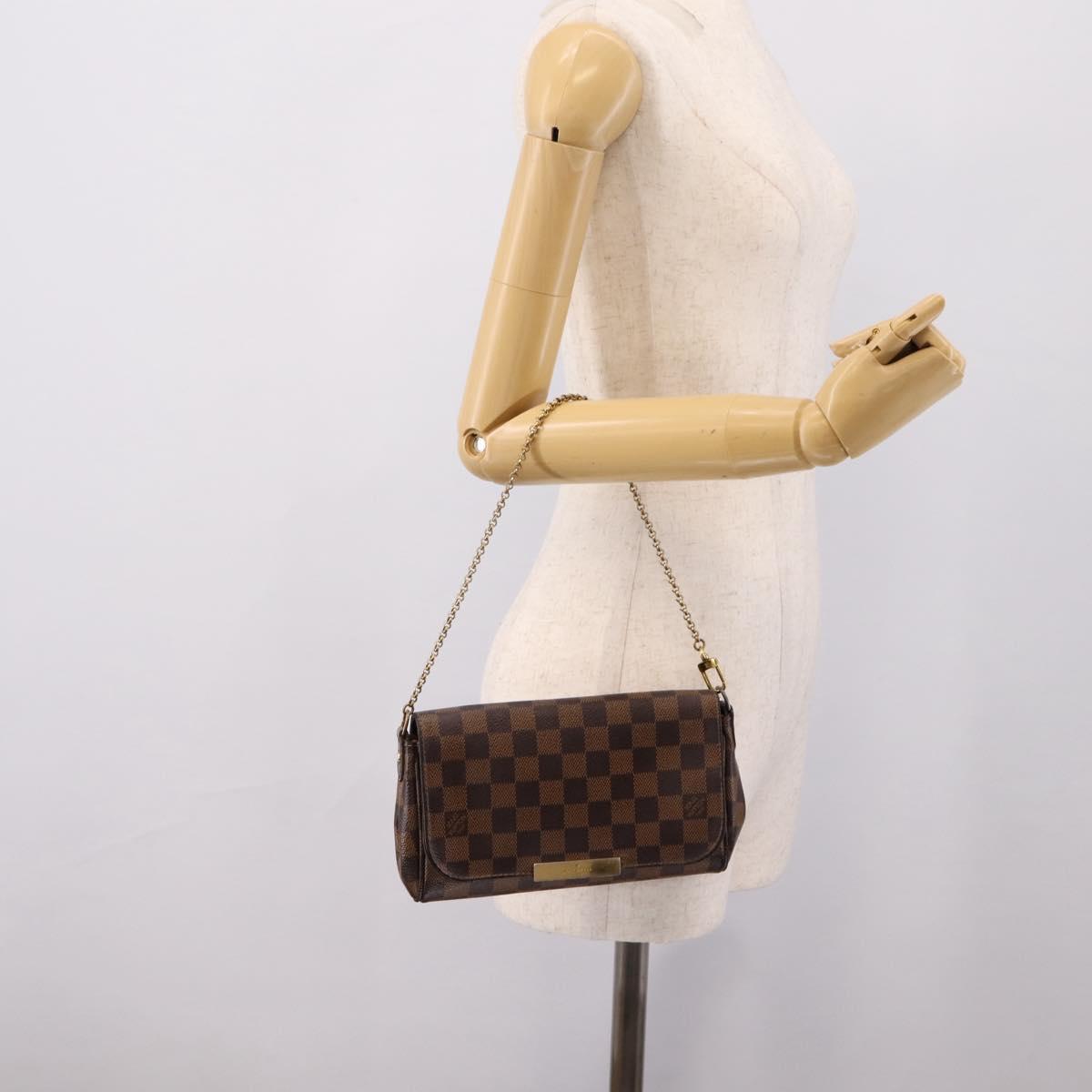 LOUIS VUITTON Damier Ebene Favorit PM Shoulder Bag N41276 LV Auth bs36519