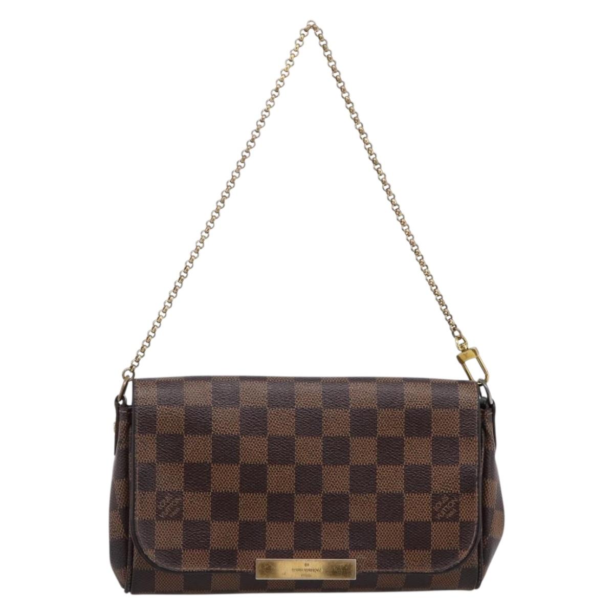 LOUIS VUITTON Damier Ebene Favorit PM Shoulder Bag N41276 LV Auth bs36519