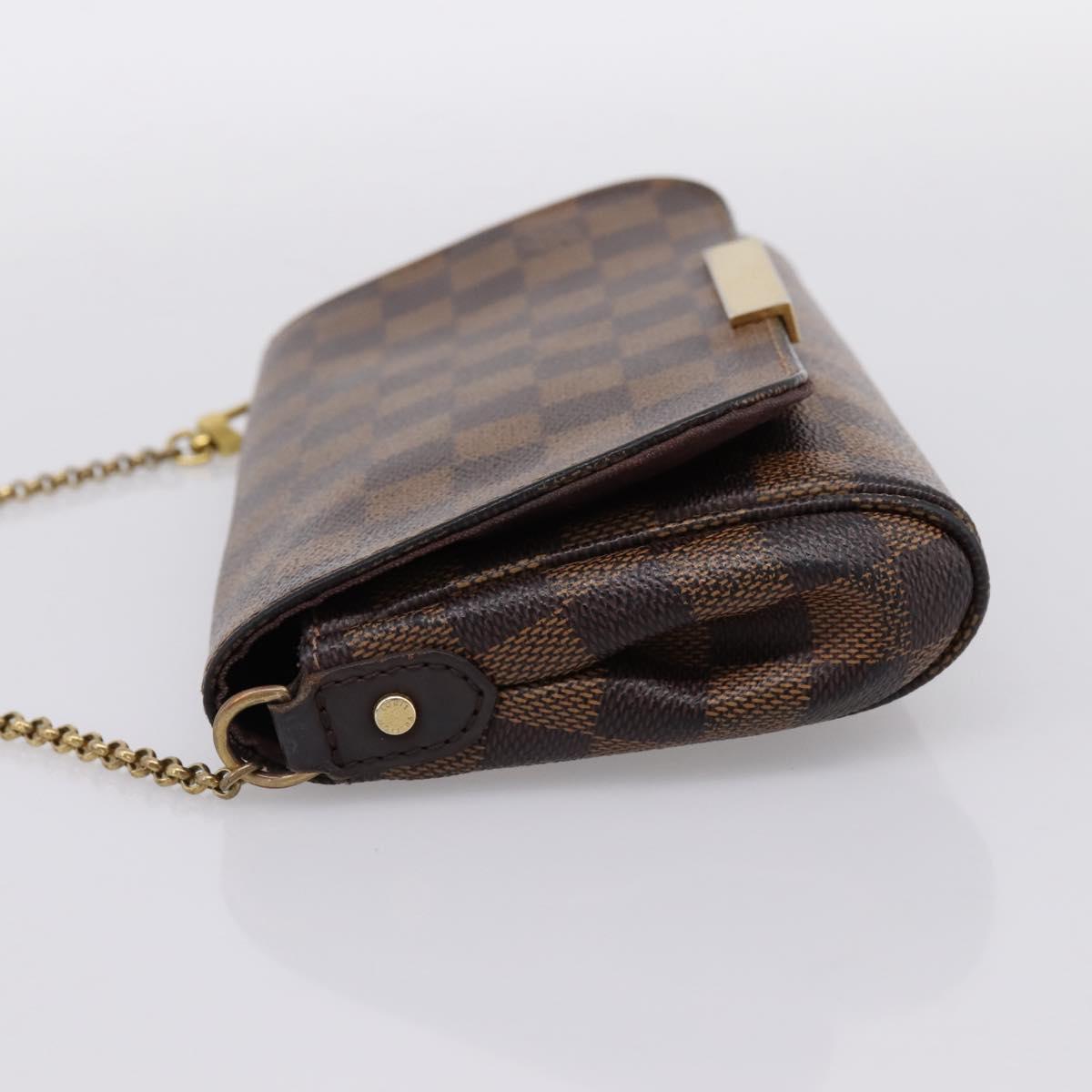 LOUIS VUITTON Damier Ebene Favorit PM Shoulder Bag N41276 LV Auth bs36519