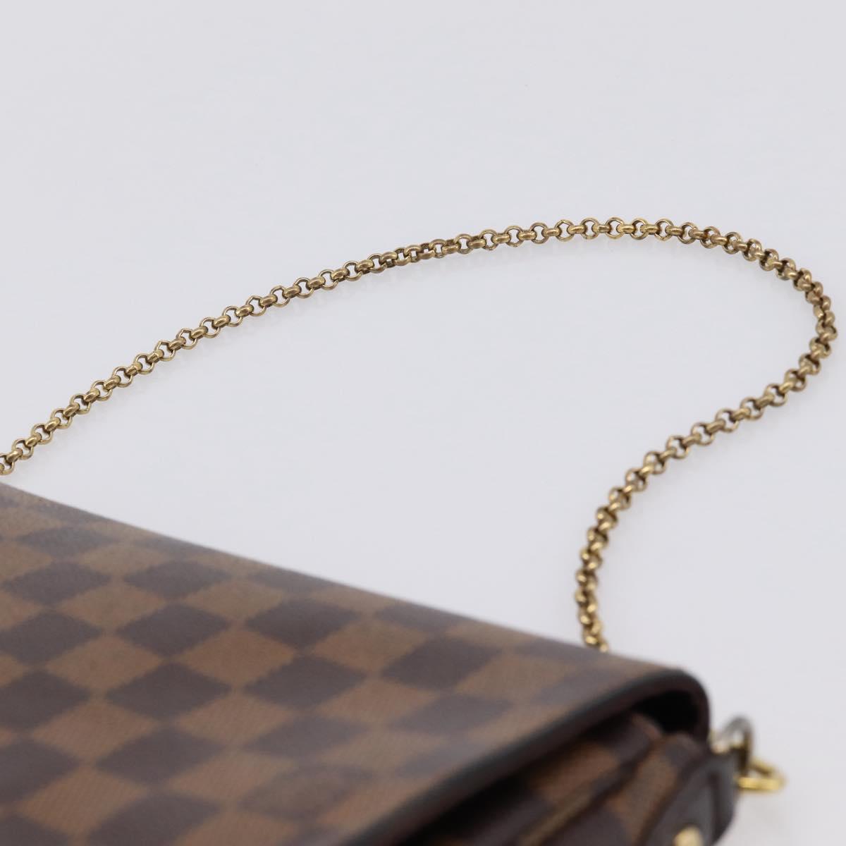 LOUIS VUITTON Damier Ebene Favorit PM Shoulder Bag N41276 LV Auth bs36519