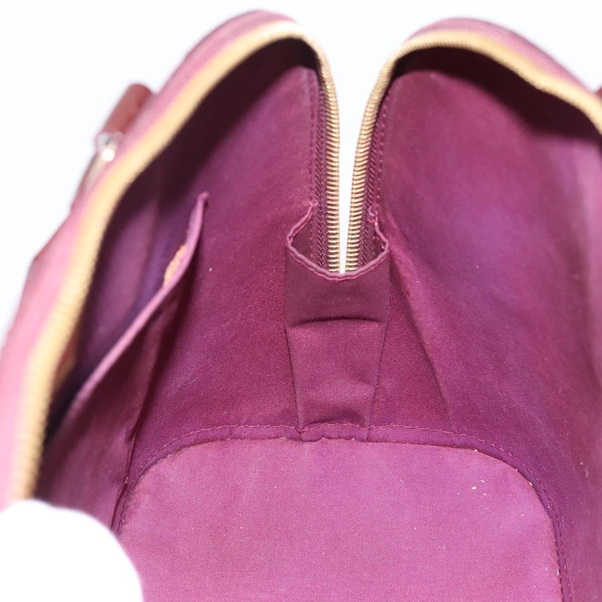 LOUIS VUITTON Monogram Vernis Alma PM Hand Bag Rouge Favist M91691 Auth bs36520