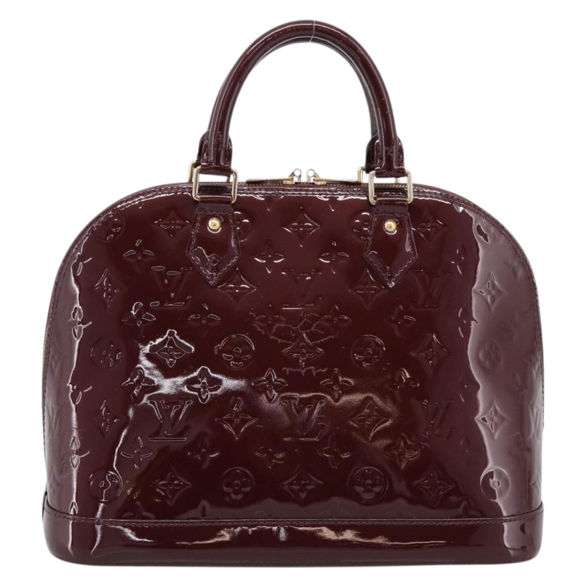 LOUIS VUITTON Monogram Vernis Alma PM Hand Bag Rouge Favist M91691 Auth bs36520