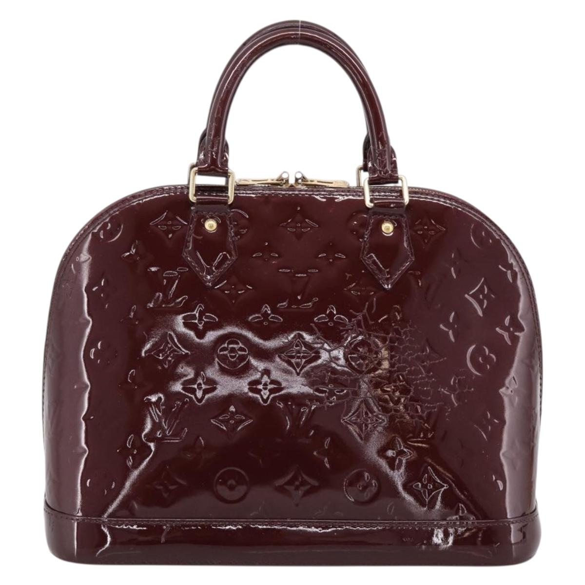 LOUIS VUITTON Monogram Vernis Alma PM Hand Bag Rouge Favist M91691 Auth bs36520