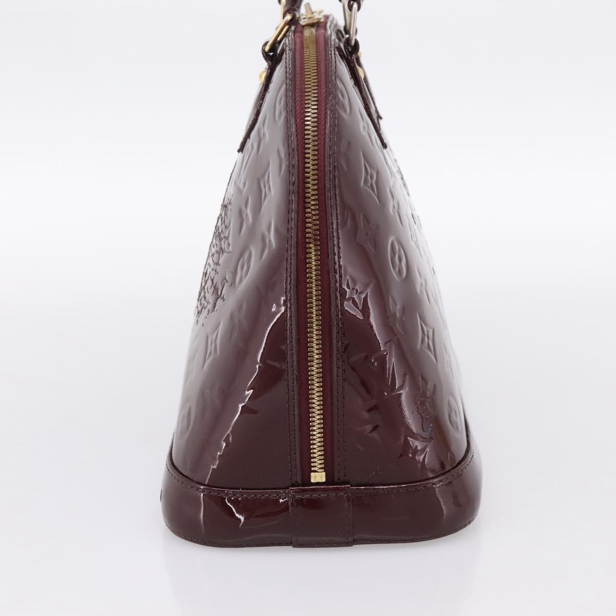 LOUIS VUITTON Monogram Vernis Alma PM Hand Bag Rouge Favist M91691 Auth bs36520