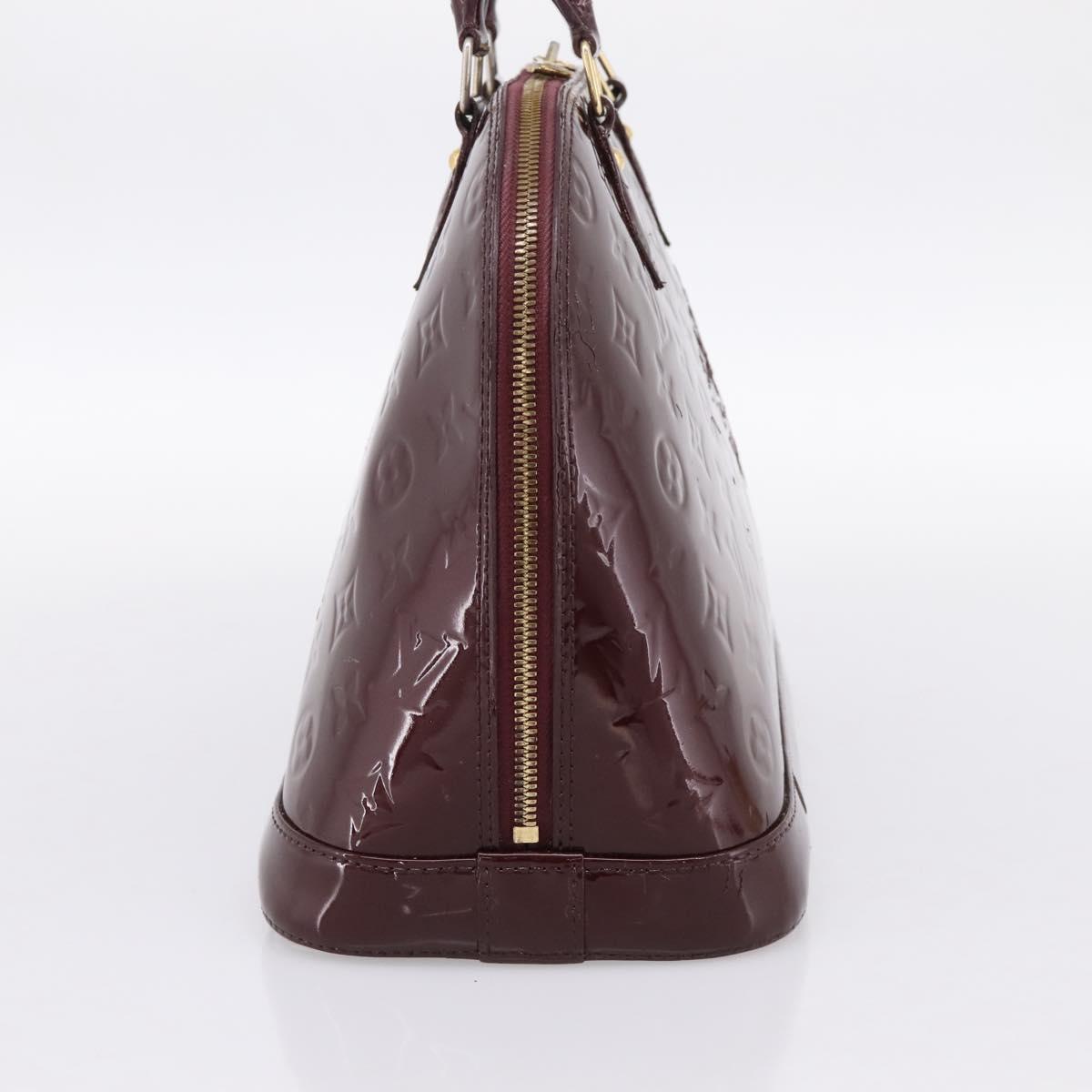 LOUIS VUITTON Monogram Vernis Alma PM Hand Bag Rouge Favist M91691 Auth bs36520