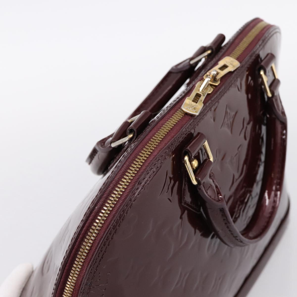 LOUIS VUITTON Monogram Vernis Alma PM Hand Bag Rouge Favist M91691 Auth bs36520