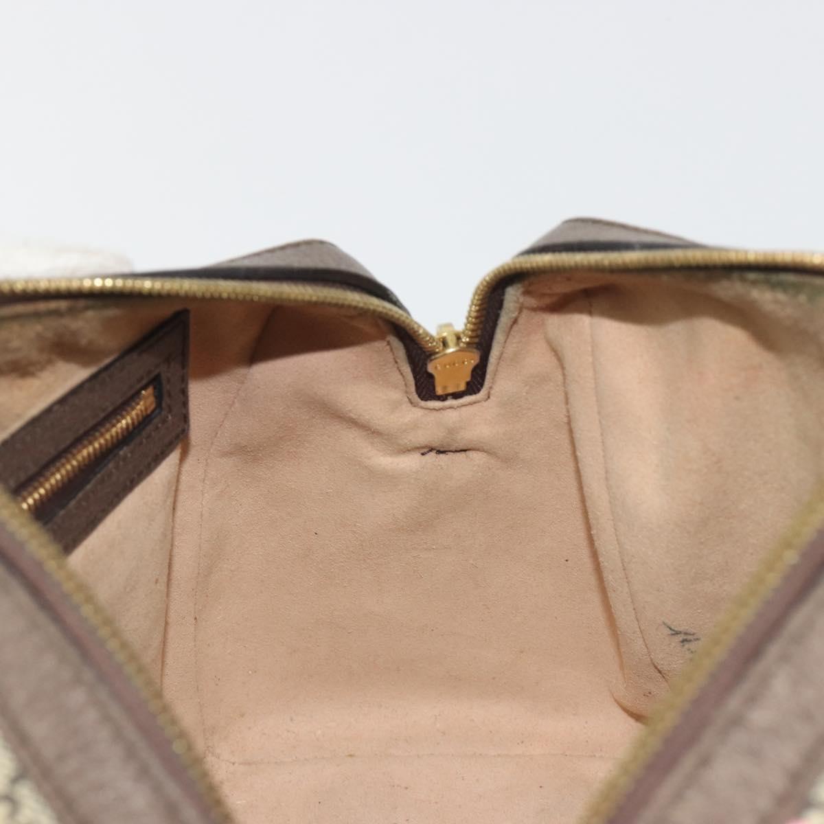 GUCCI GG Supreme Hand Bag PVC Leather Beige Gold Tone 409529 Auth bs36521