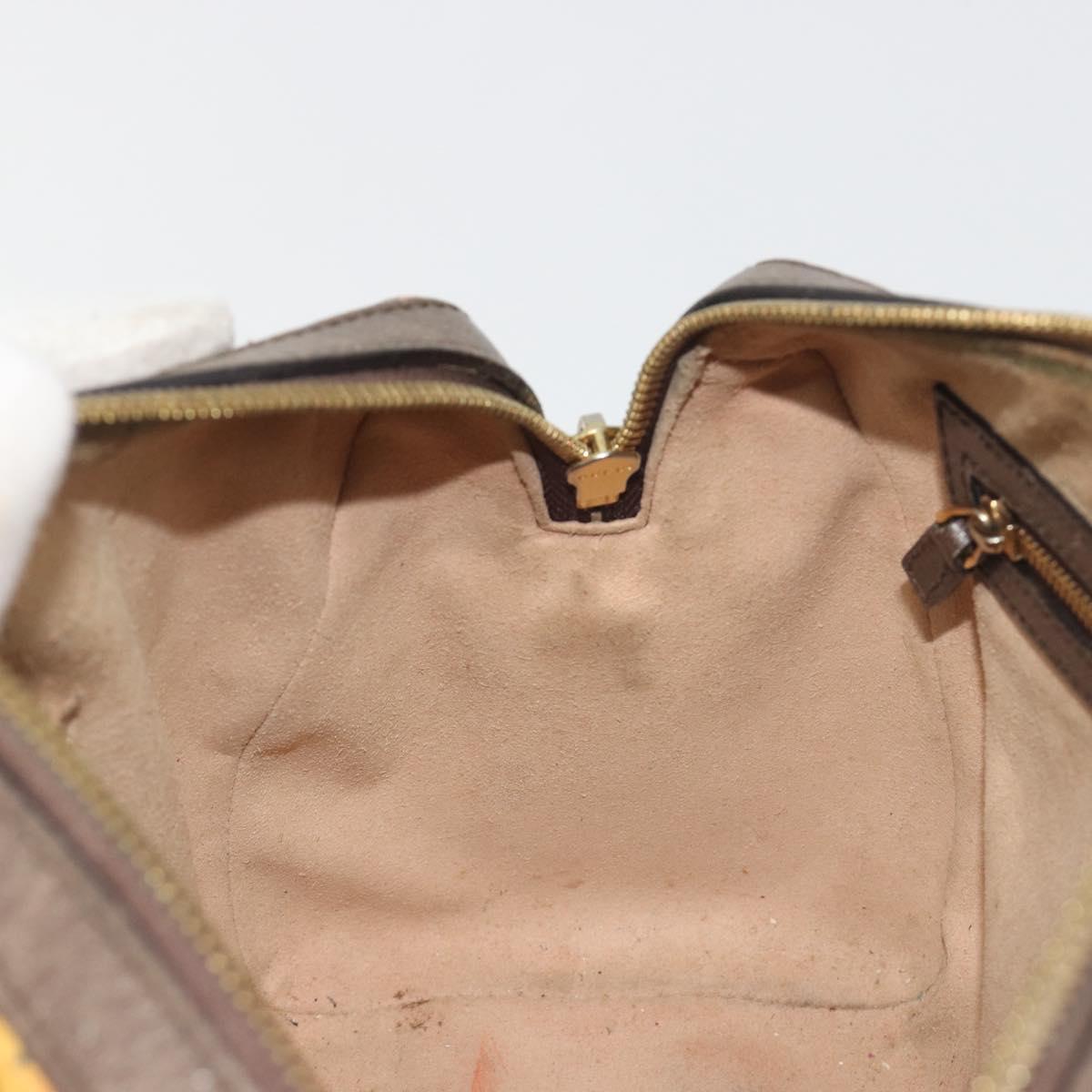 GUCCI GG Supreme Hand Bag PVC Leather Beige Gold Tone 409529 Auth bs36521
