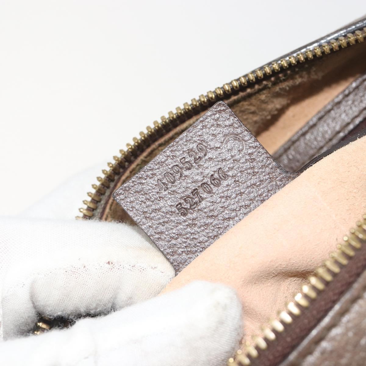 GUCCI GG Supreme Hand Bag PVC Leather Beige Gold Tone 409529 Auth bs36521