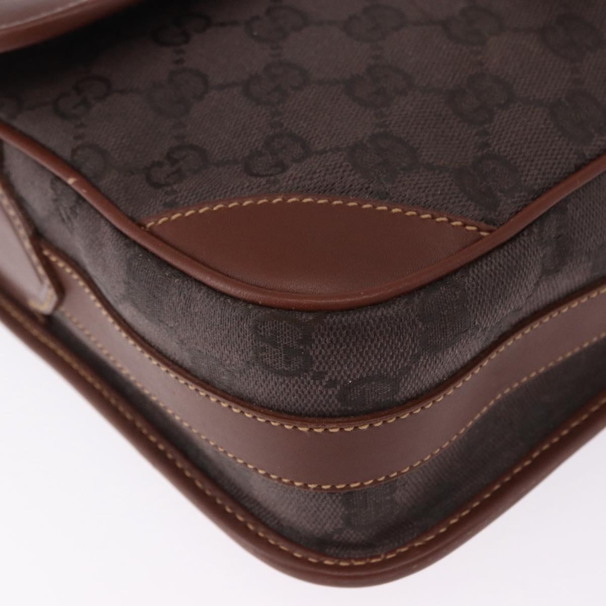 GUCCI GG Canvas Shoulder Bag Brown Gold 001 261 0613 Auth bs36525