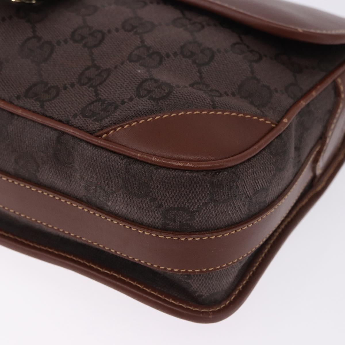 GUCCI GG Canvas Shoulder Bag Brown Gold 001 261 0613 Auth bs36525