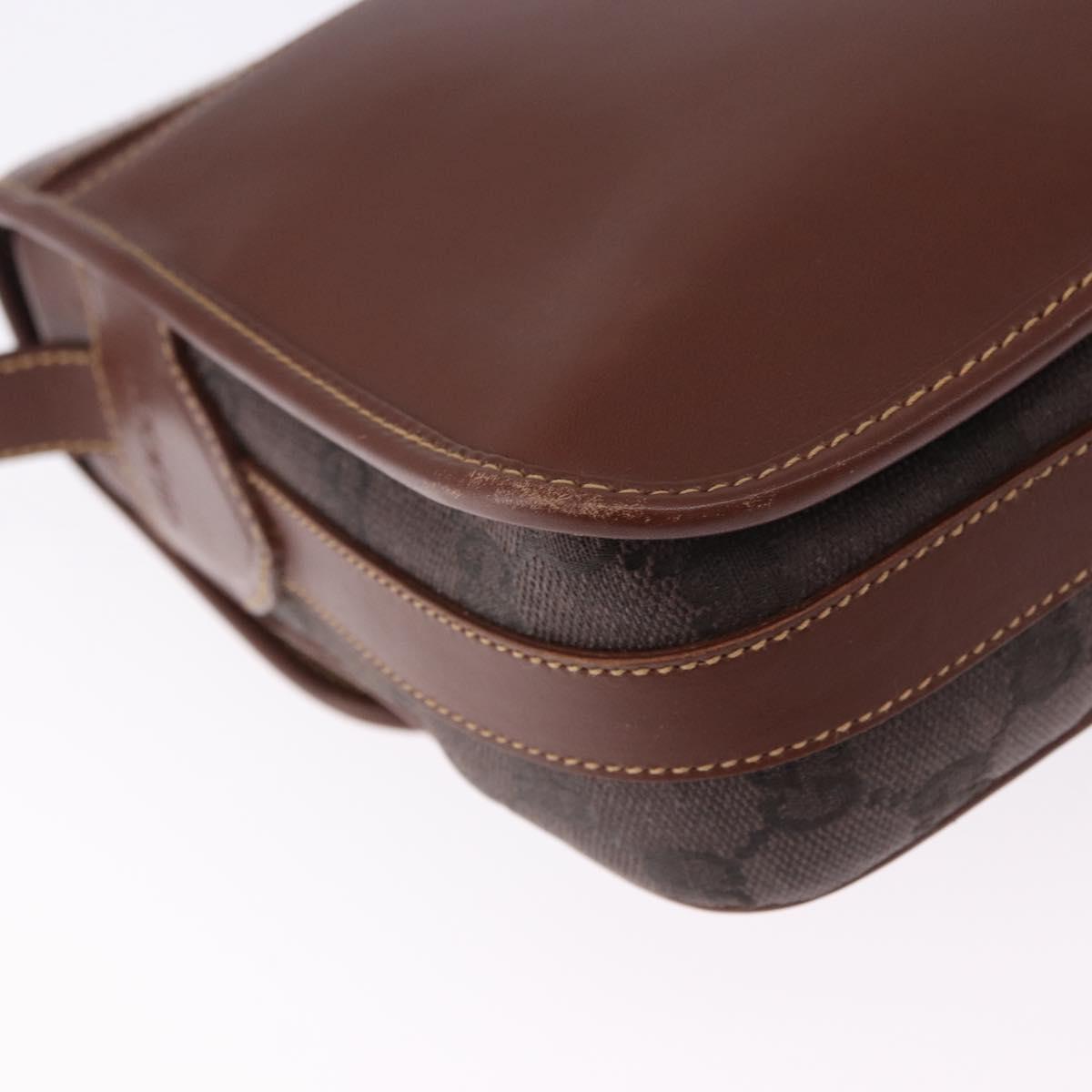 GUCCI GG Canvas Shoulder Bag Brown Gold 001 261 0613 Auth bs36525